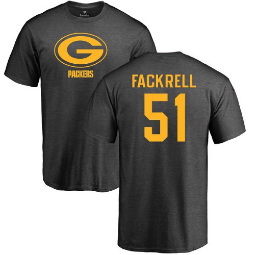 Men Green Bay Packers Ash #51 Fackrell Kyler One Color Nike NFL T Shirt